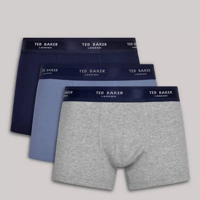 Navy Ted Baker 3-Pack Cotton Trunk