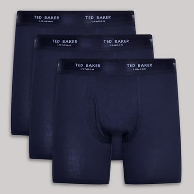Navy Ted Baker 3-Pack Cotton Boxer Brief