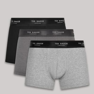 Grey Ted Baker 3-Pack Cotton Trunk