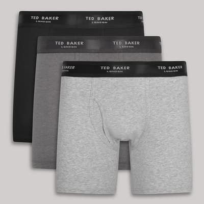 Grey Ted Baker 3-Pack Cotton Boxer Brief