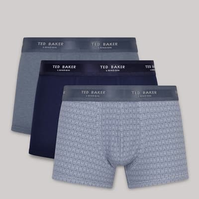 Blue Ted Baker 3-Pack Cotton Trunk