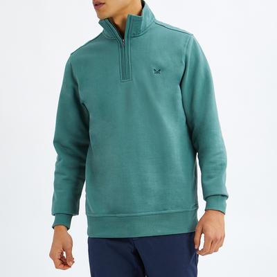 Green Cotton 1/2 Zip Sweatshirt