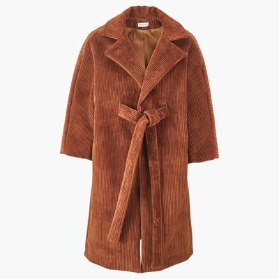 Coffee Longline Cotton Cord Coat