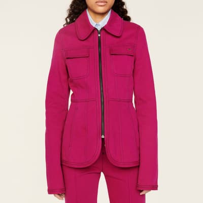 Bright Pink Collared Tailored Jacket