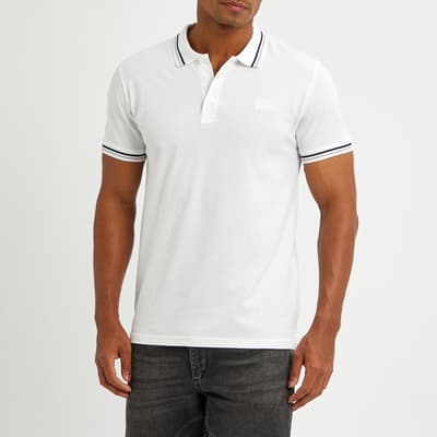White Small Embroidered Polo Top