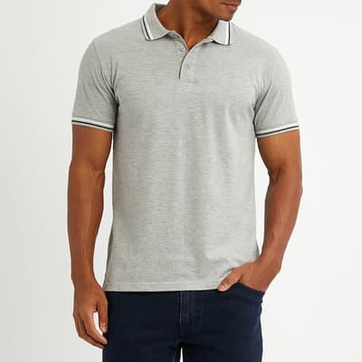 Grey Small Embroidered Polo Top
