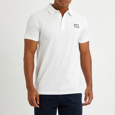 White Small Branded Polo Top