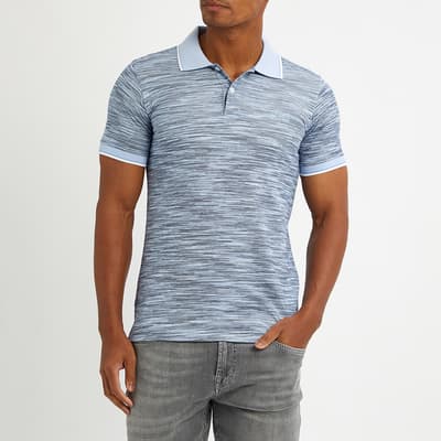 Pale Blue Textured Polo Top