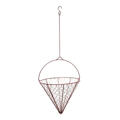 Outdoor Hanging Wired Netted Cone, Bronze