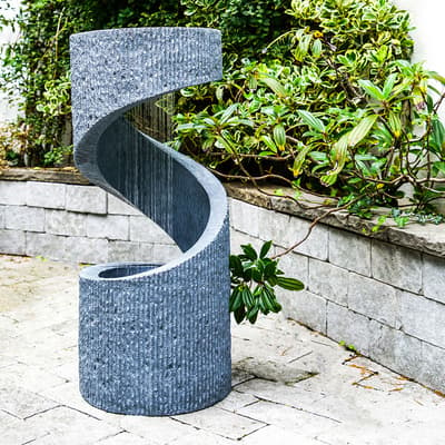 Outdoor Spiral Water Feature, Cement