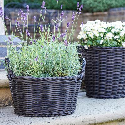 Polyrattan Lined Basket Willow, 33cm