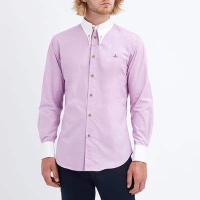 Pink Clip Neck Cotton Shirt