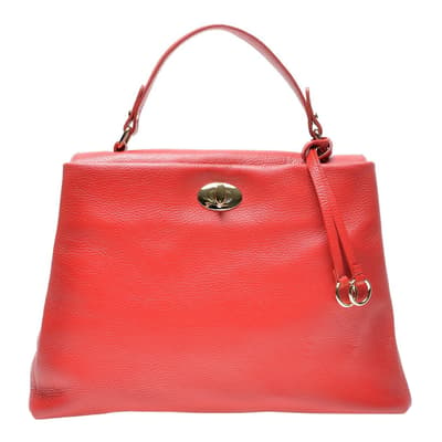 Red Italian Leather Handbag