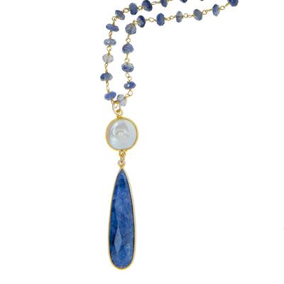 18K Gold Sapphire Necklace