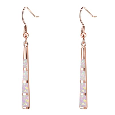 18K Rose Gold Opal Tapered Bar Earrings