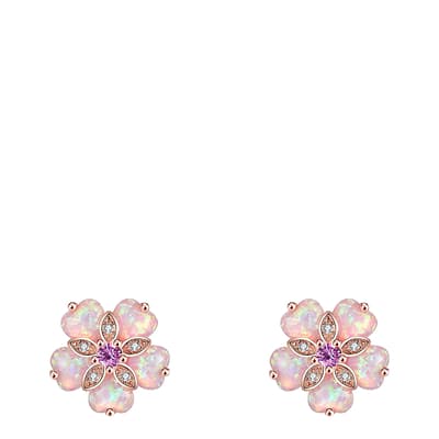 18K Rose Gold Opal Bloom Stud Earrings