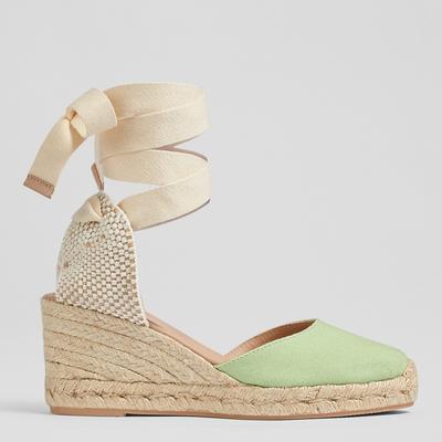 Green Maureen Canvas Espadrille Sandals