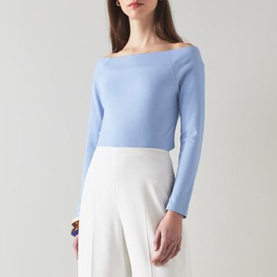 Light Blue Eden Off-Shoulder Top