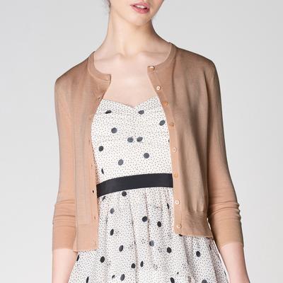 Beige Bonnie 3/4 Sleeve Cardigan