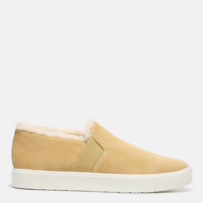 Women's Beige Blair Shearling-Lined Trainers