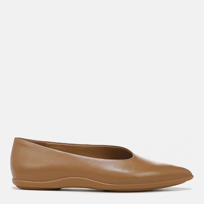 Women's Tan Lex Leather Asymmetrical Flat