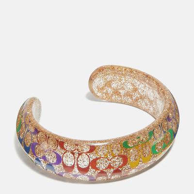 Gold Multi Pride Rainbow Signature C Cuff