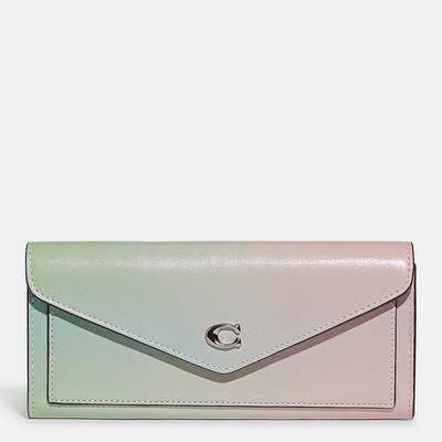 Pale Pistachio Multi Ombre Leather Wyn Soft Wallet