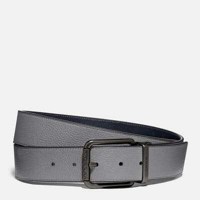 Washed Steel Midnight Roller Buckle Cut-To-Size Reversible Belt