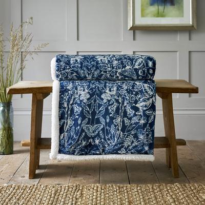 Secret Garden 140x180cm Throw, Blue