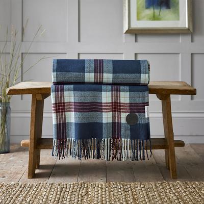 Ainsley Tartan Acrylic 140x185cm Throw, Navy