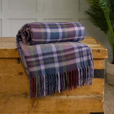 Ashwell Check 140x185cm Throw, Purple