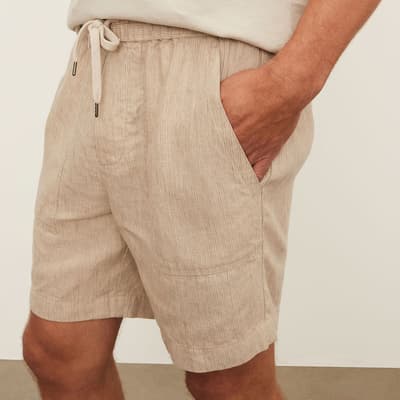Sand Stripe Linen Shorts