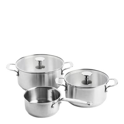 Set of 3 Stainless Steel Non Stick Cookware