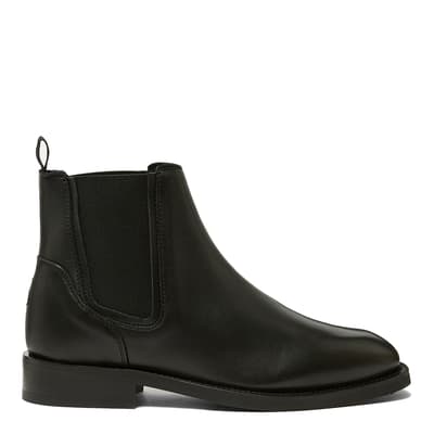 Black Tansy Leather Ankle Boots