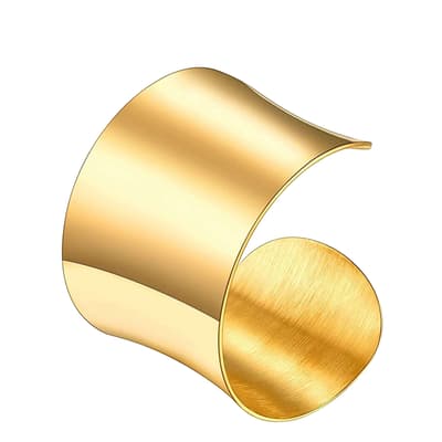 18K Gold Polished Cuff Modern Bangle