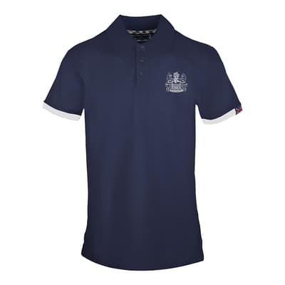 Navy Contrast Tipping Cotton Polo Shirt