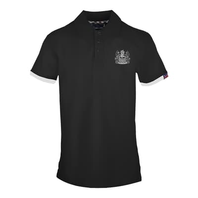 Black Contrast Tipping Cotton Polo Shirt