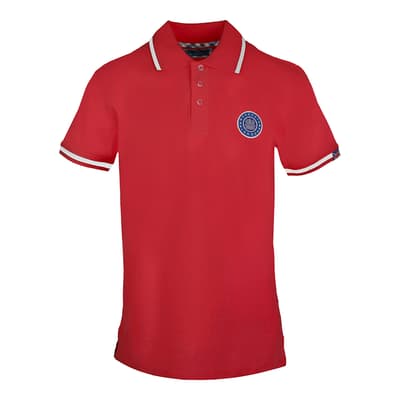 Red Patch Logo Cotton Polo Shirt