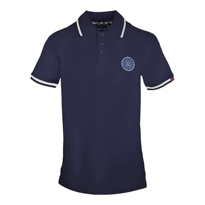 Navy Patch Logo Cotton Polo Shirt