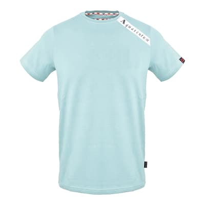 Light Blue Shoulder Design Cotton T-Shirt