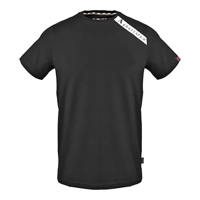 Black Shoulder Design Cotton T-Shirt