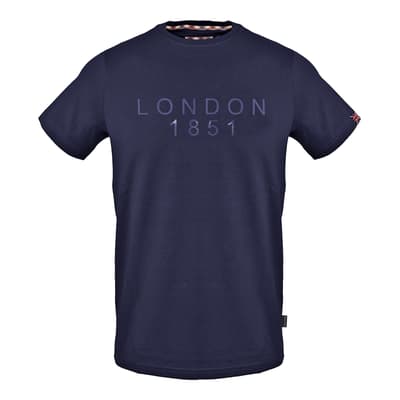 Navy London Logo Cotton T-Shirt