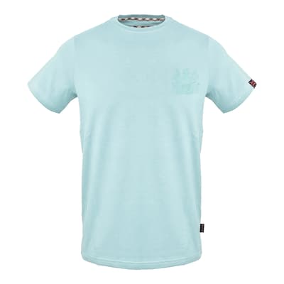 Light Blue Tonal Logo Cotton T-Shirt