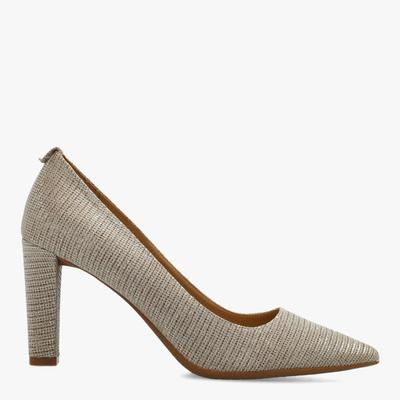 Pale Gold Milly Flex Heeled Pumps