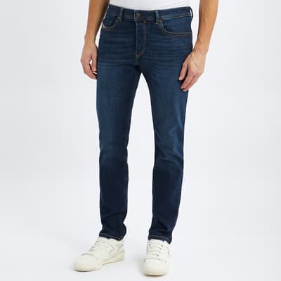 Dark Blue Buster-X Tapered Stretch Jeans