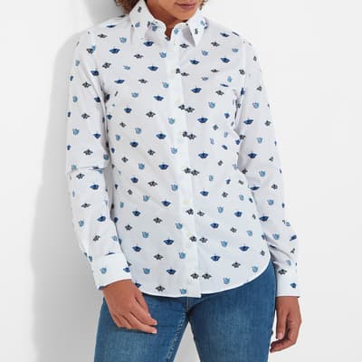 Blue/White Printed Norfolk Shirt