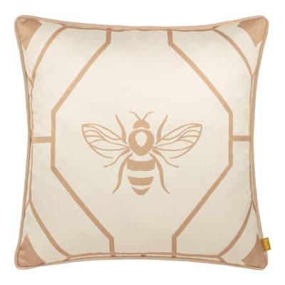 Bee Deco 43x43cm Cushion, Champagne