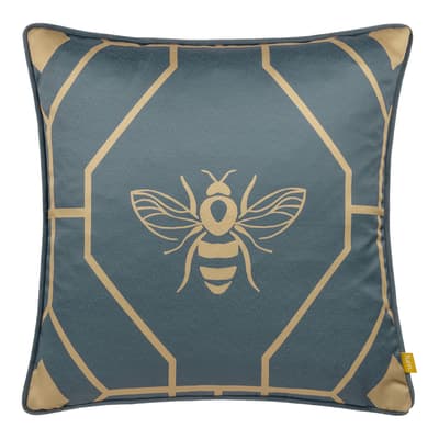 Bee Deco 43x43cm Cushion, French Blue