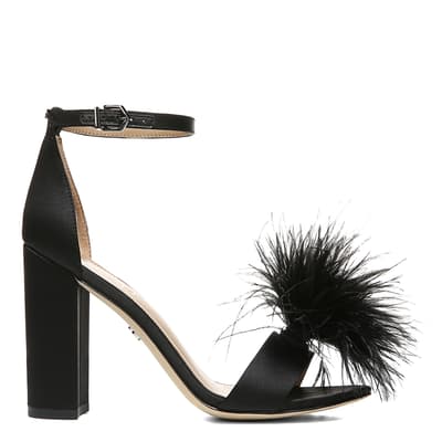 Black Yaro Feather Heeled Sandals