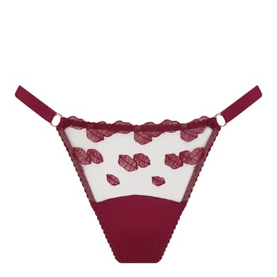 Red Ruby Silk-Side Thong